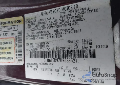 2017 Lincoln Mkz Select из США, поврежденный, VIN 3LN6L5D97HR638521